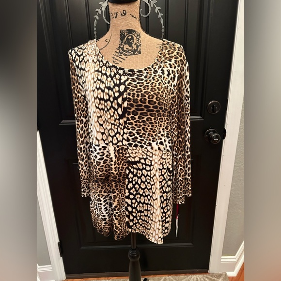 ✔️ NWT Ruby Rd Leopard Top Size Large - Picture 2 of 8